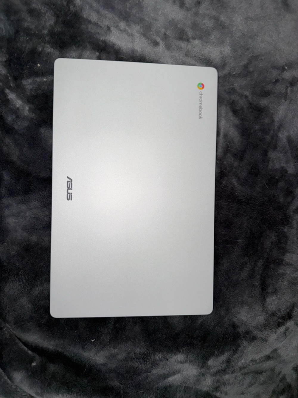 ASUS Chromebook Light Silver Top with Chrome Logo